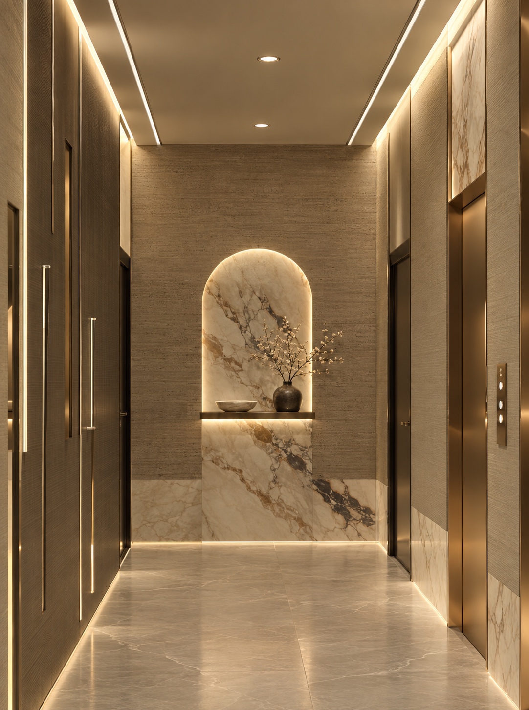 Elevator Hallway Rendering